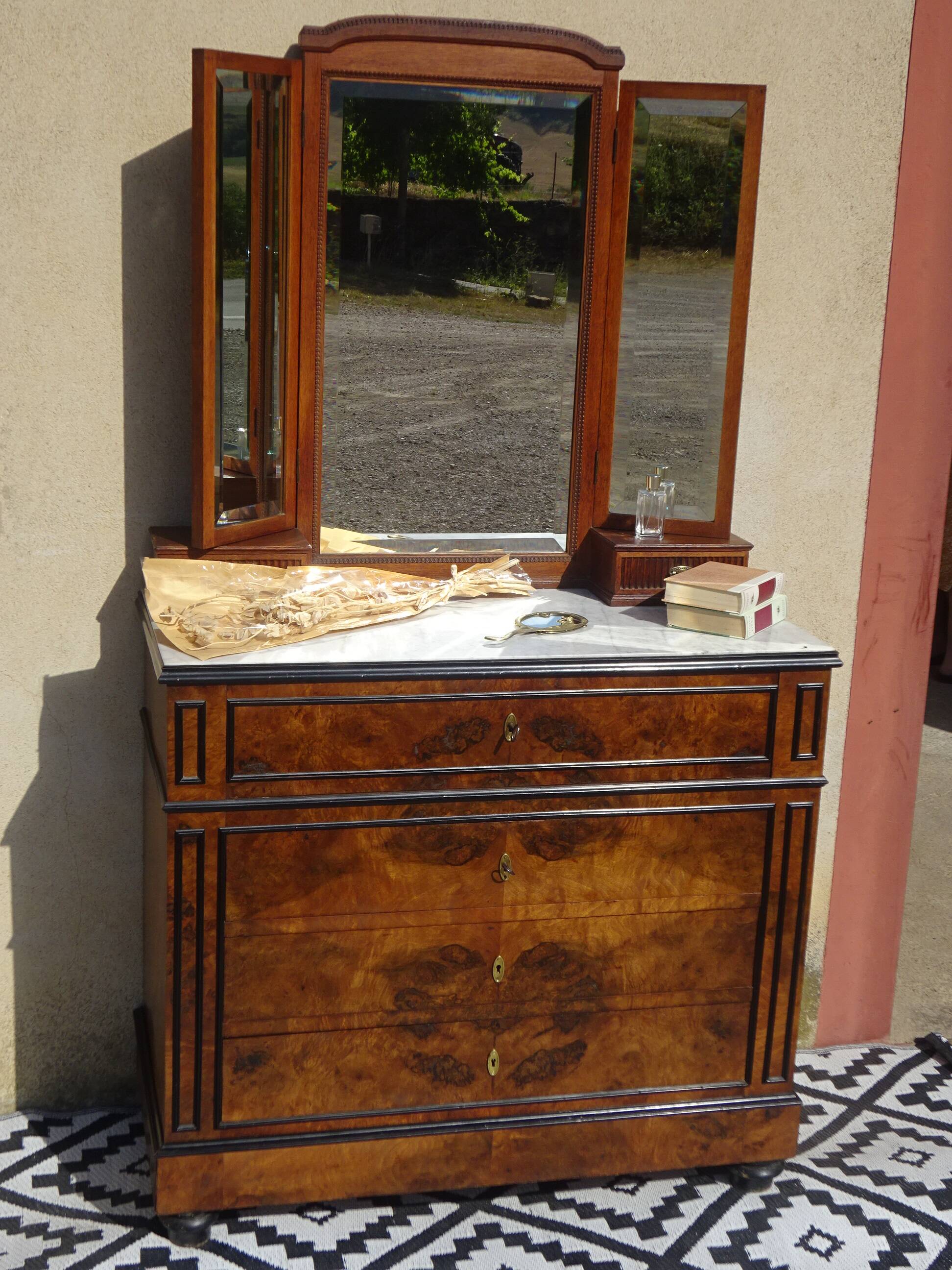 Miroir triptyque époque Art Déco