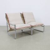 2x vintage lounge chair in chrome, 1970s new cussions