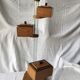 Small 1930s wooden and glass furniture with sliding storage boxes