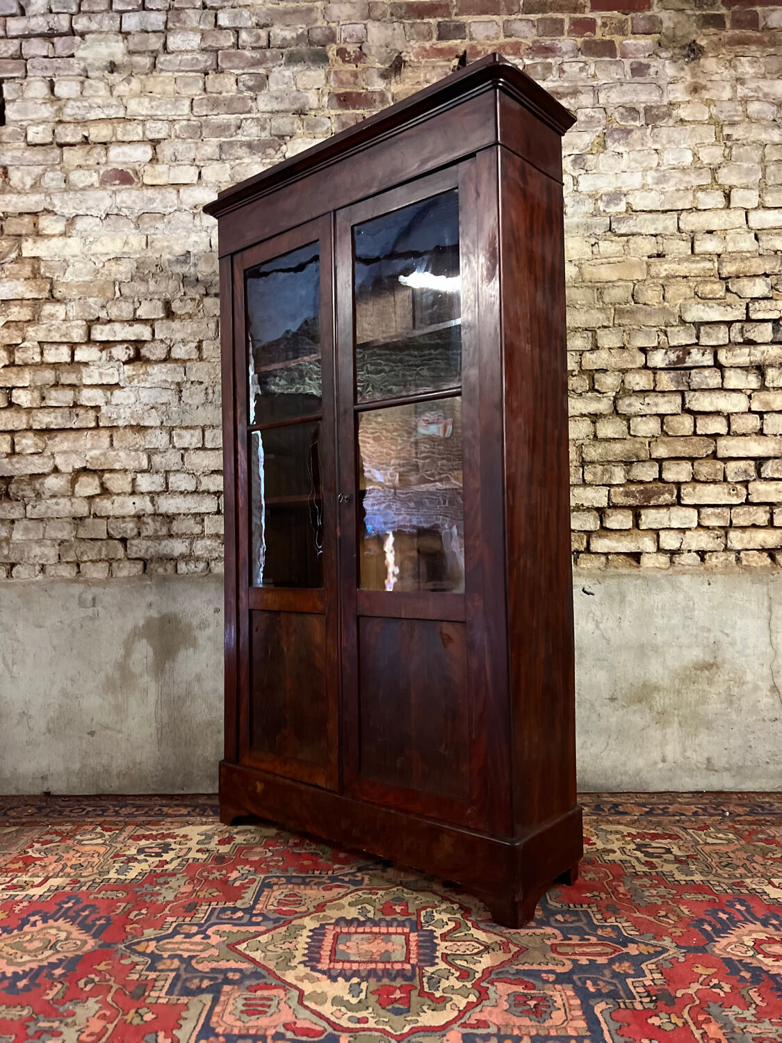 Mahogany showcase bookcase Louis Philippe XIX century