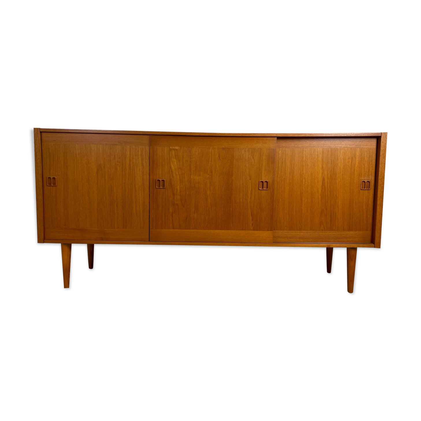 Large vintage Scandinavian teak row signed Clausen & Son, 60s