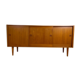 Large vintage Scandinavian teak row signed Clausen & Son, 60s