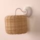 White & Beige Rattan Sconce Lamp 30x25Cm