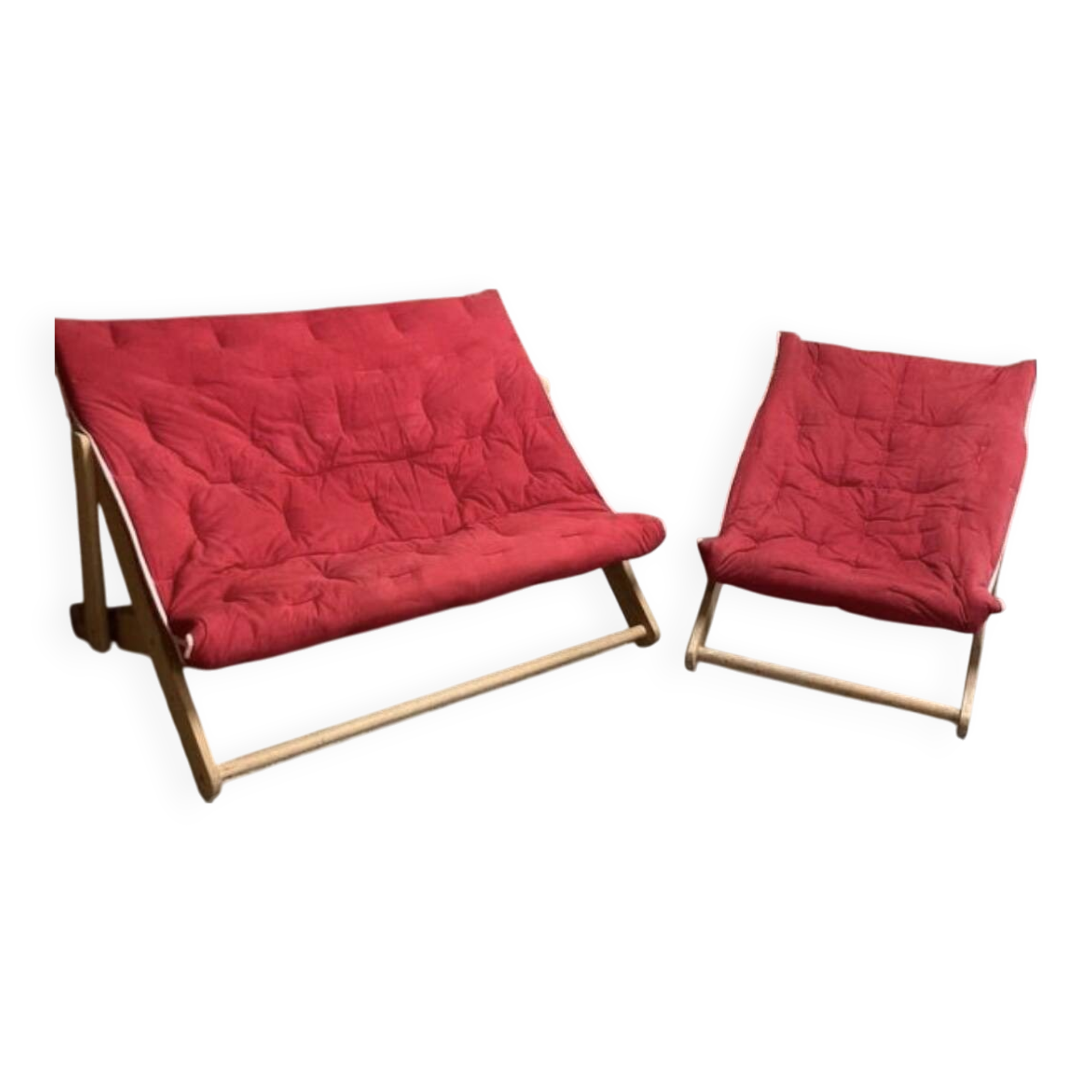 Vintage IKEA sofa and armchair set (1974) – Karin Mobring