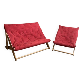 Vintage IKEA sofa and armchair set (1974) – Karin Mobring