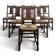 Série de 6 chaises en chêne dans l'esprit de Dudouyt