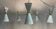 Lampadario a forma di cono in ottone