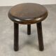Tabouret tripode pieds massue, bois