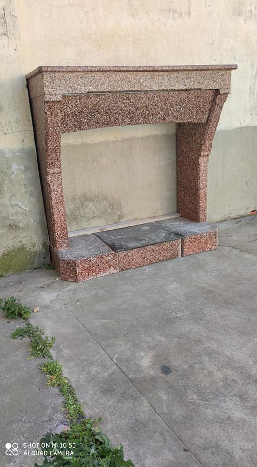 Granite and quartz fireplace, circa 1920