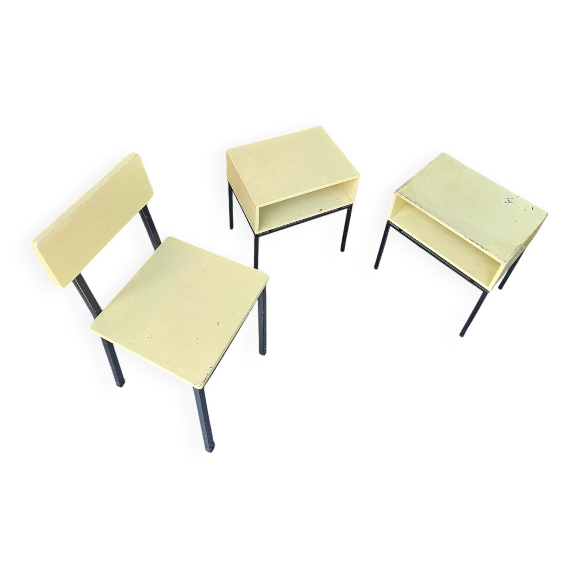 2 x nightstand / matching chair by Kuperus / model Horatio / 1960s