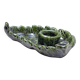 Small candle holder in green slip ceramic