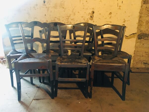 Lot de 7 chaises bistrot moustache