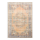 6x9 Vintage Orange & Blue Floral Pattern Turkish Vintage Rug, 180x275 Cm