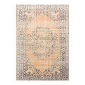 Tapis turc vintage à motifs floraux orange et bleus, 180 x 275 cm