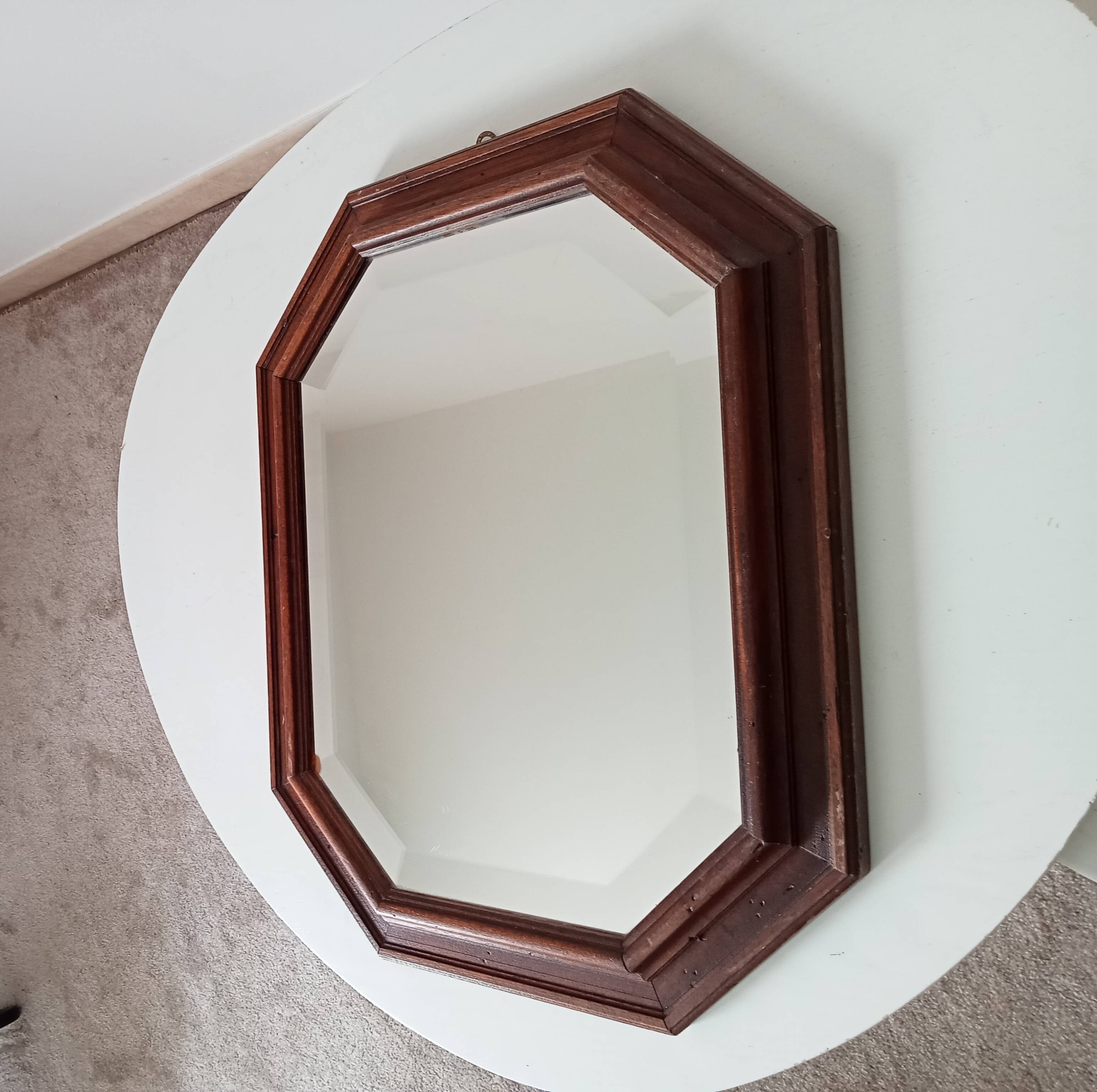 Vintage octagonal beveled mirror 50*40 cm
