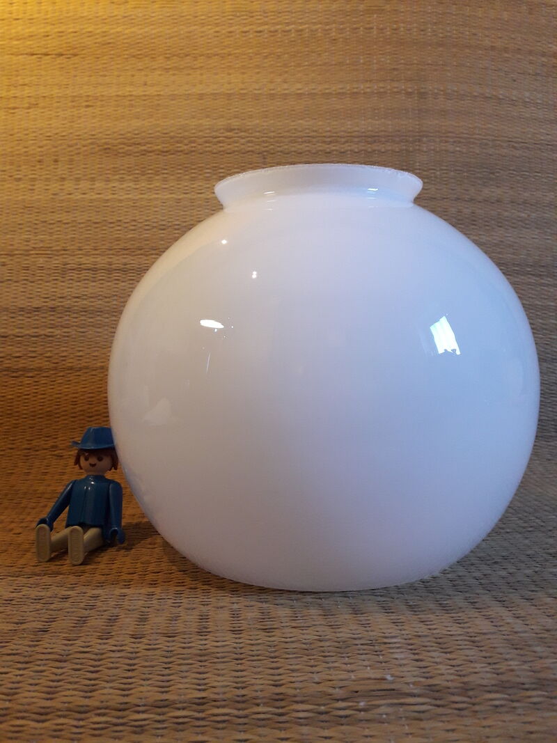 Open globe 20cm in old white glass for suspension lamp