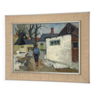 Swedish Oil on Panel – “Street ” by JOHN BÖRÉN