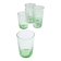 Set of 6 antique green blown glass goblets with fine fluting.