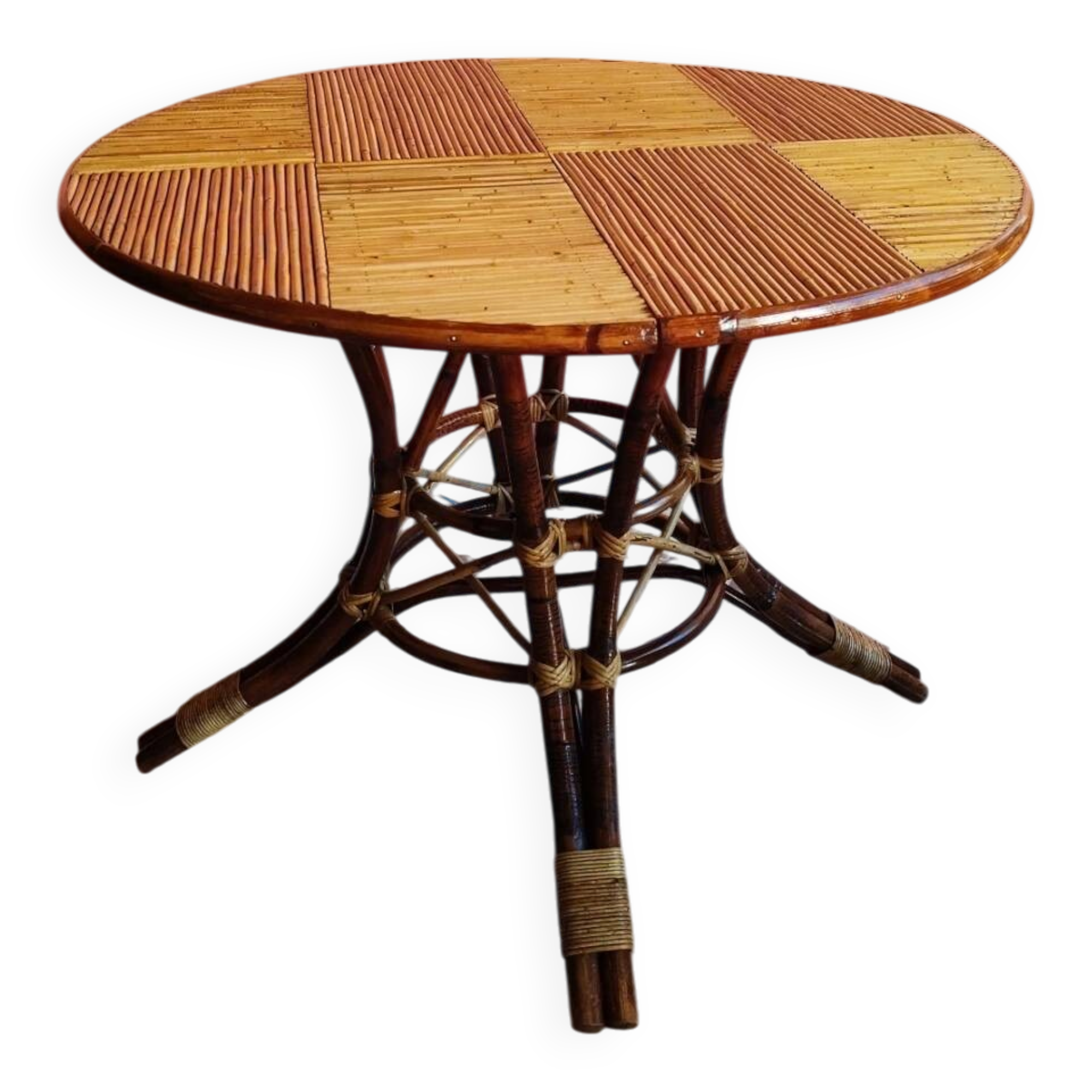 Table vintage en rotin
