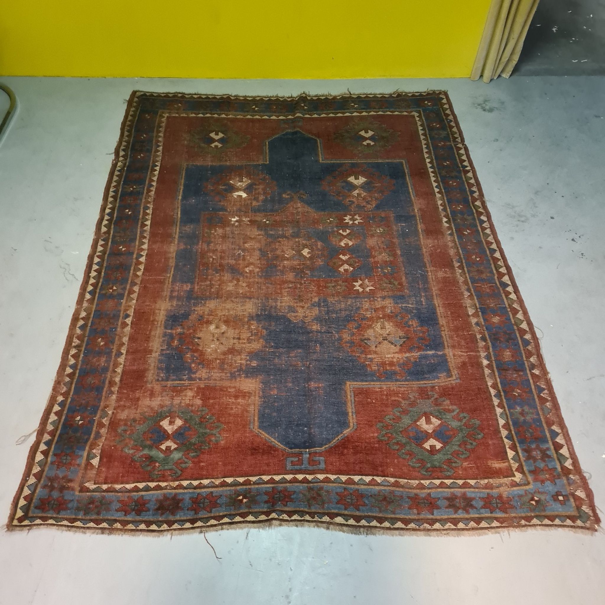 Old Hand Knotted Caucasian Carpet, 1st Half 20th Century.