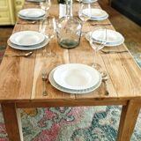 Solid oak farmhouse table 220 X 80 cm