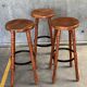 Trio de tabourets de bar en bois Bernkop