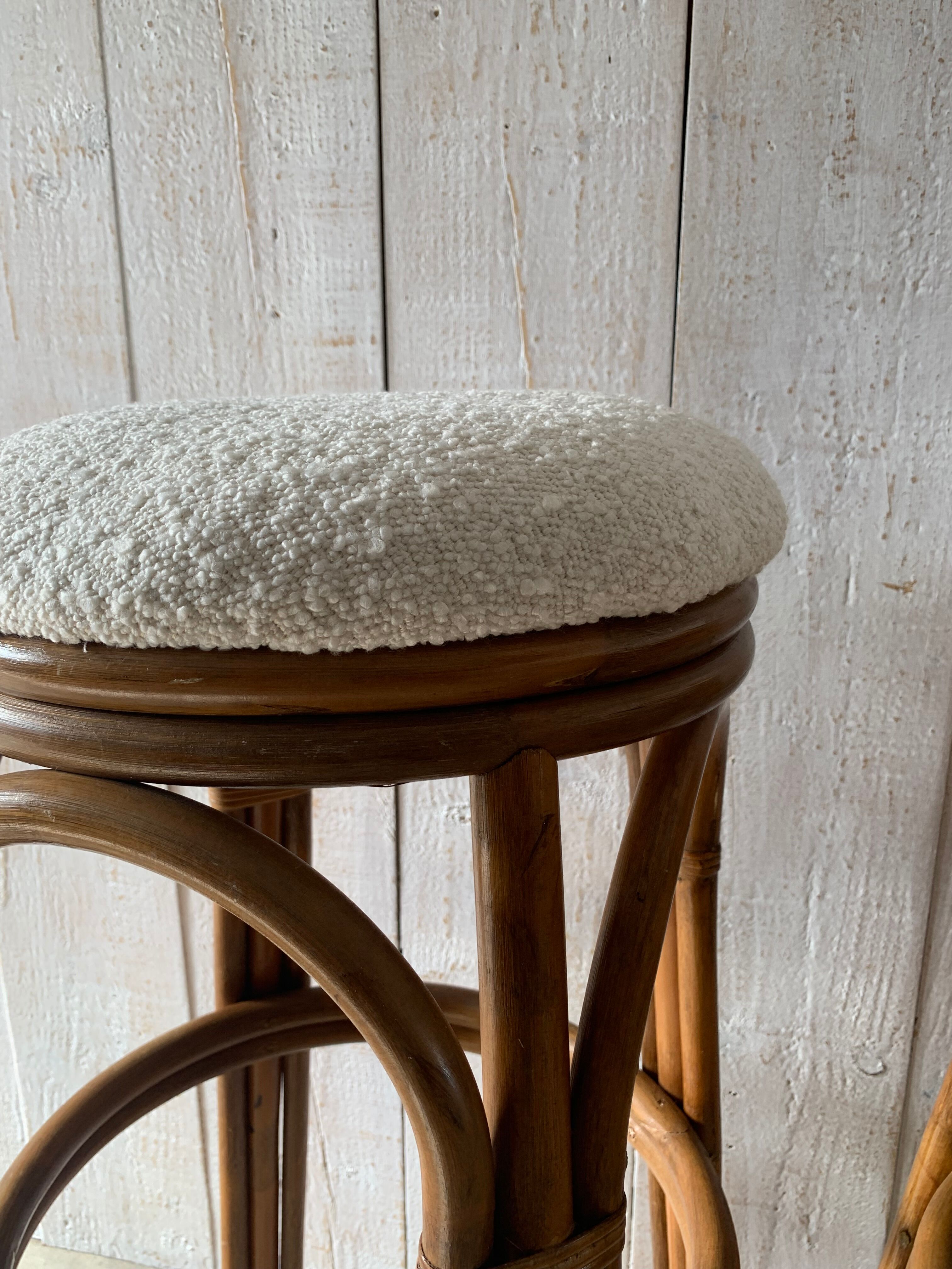 Pair of rattan stools