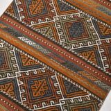 3x9 Red Green Persian Kilim Runner Rug, 81x279Cm