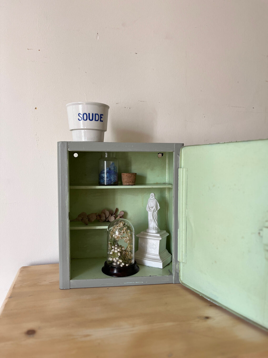 Metal pharmacy cabinet