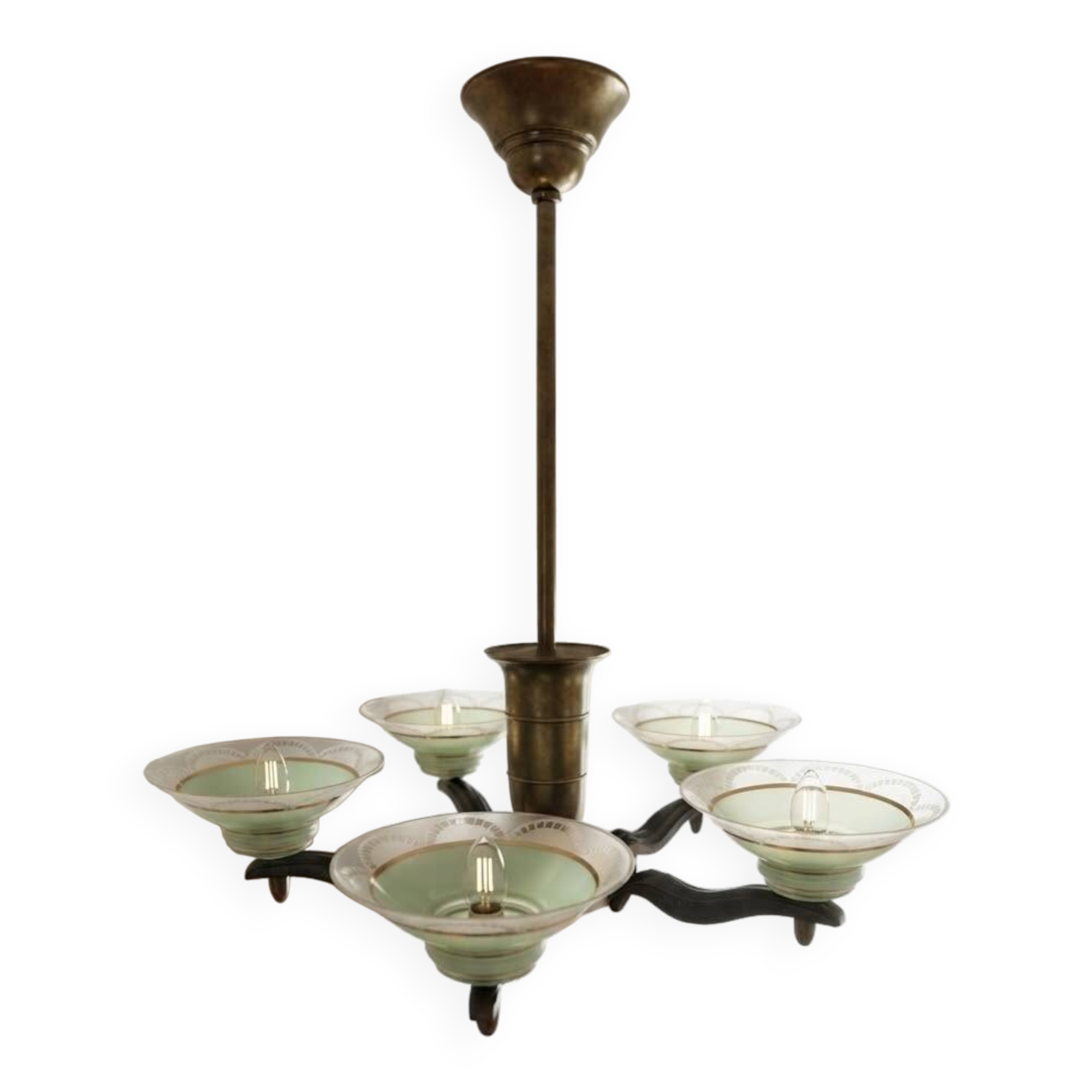 Superb antique chandelier in Art Deco style.