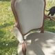 Pair of Rocaille style armchairs in green fabric and walnut, 19th century