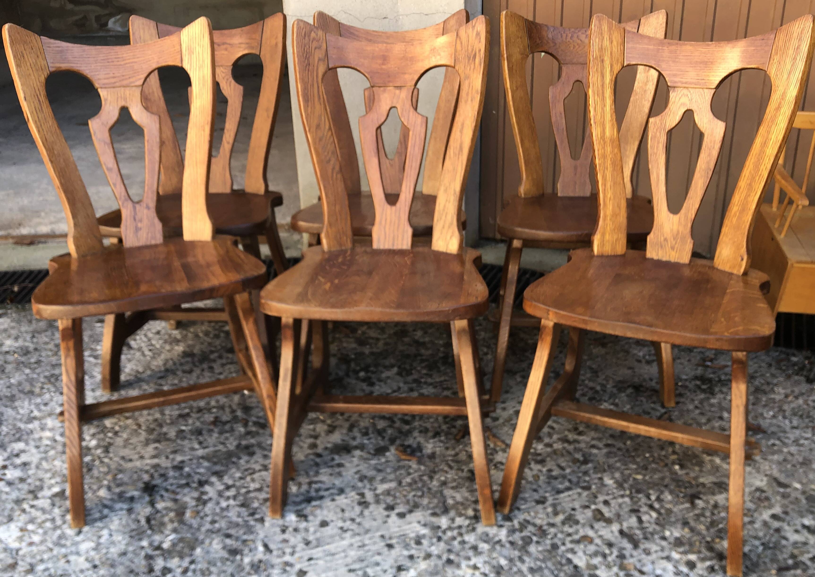 Vintage Brutalist Alsatian Bistro Chairs