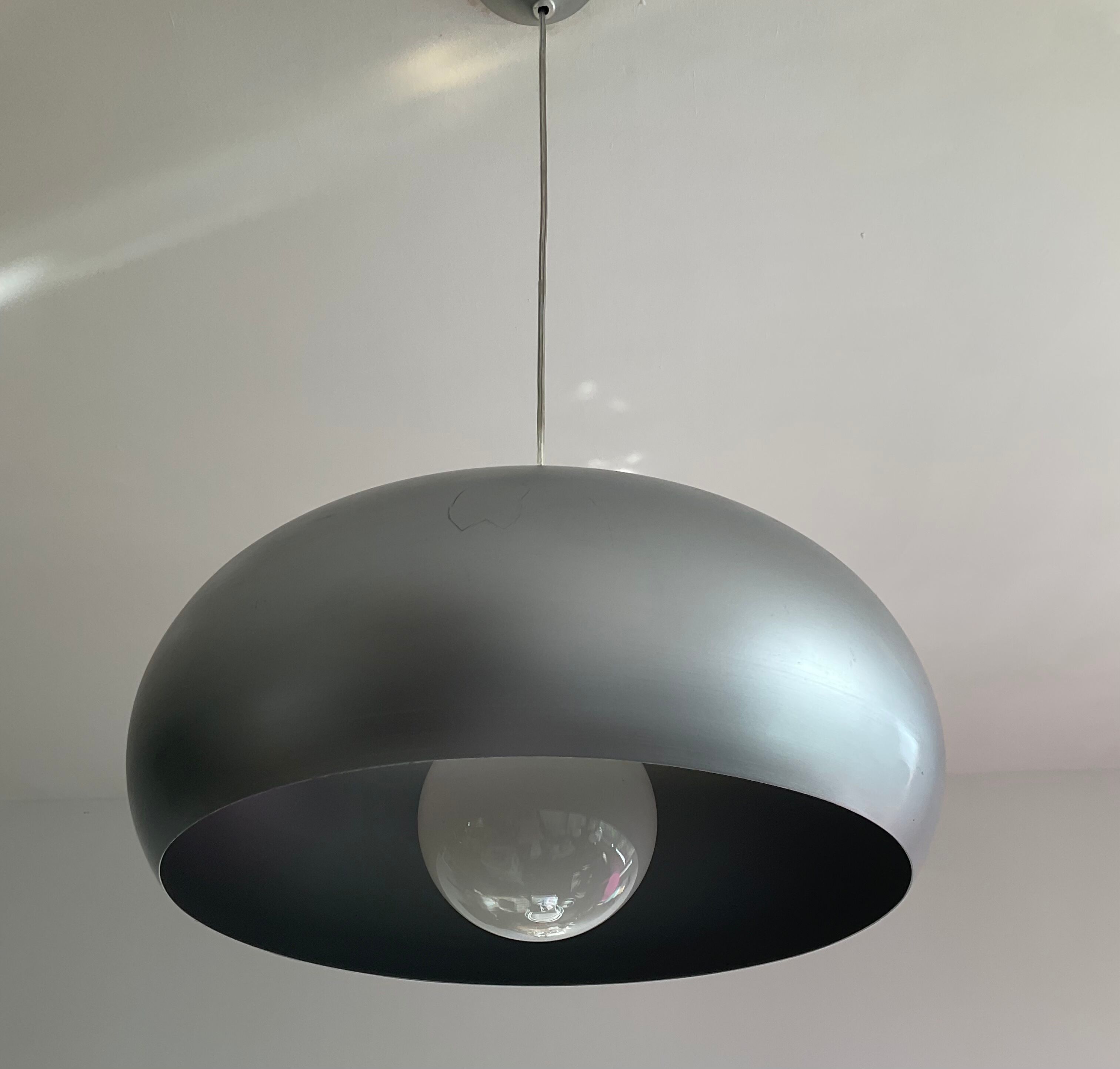 Vintage hanging lamp saucer aluminum years 70/80