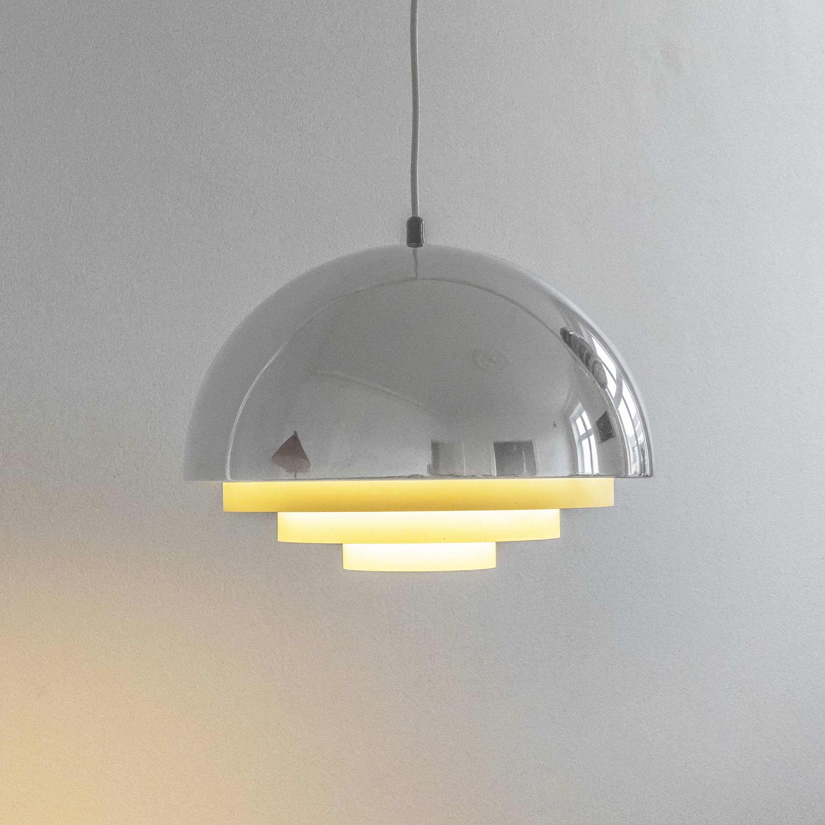 Spectacular Chrome Milieu Lamp by Jo Hammerborg for Fog and Mørup