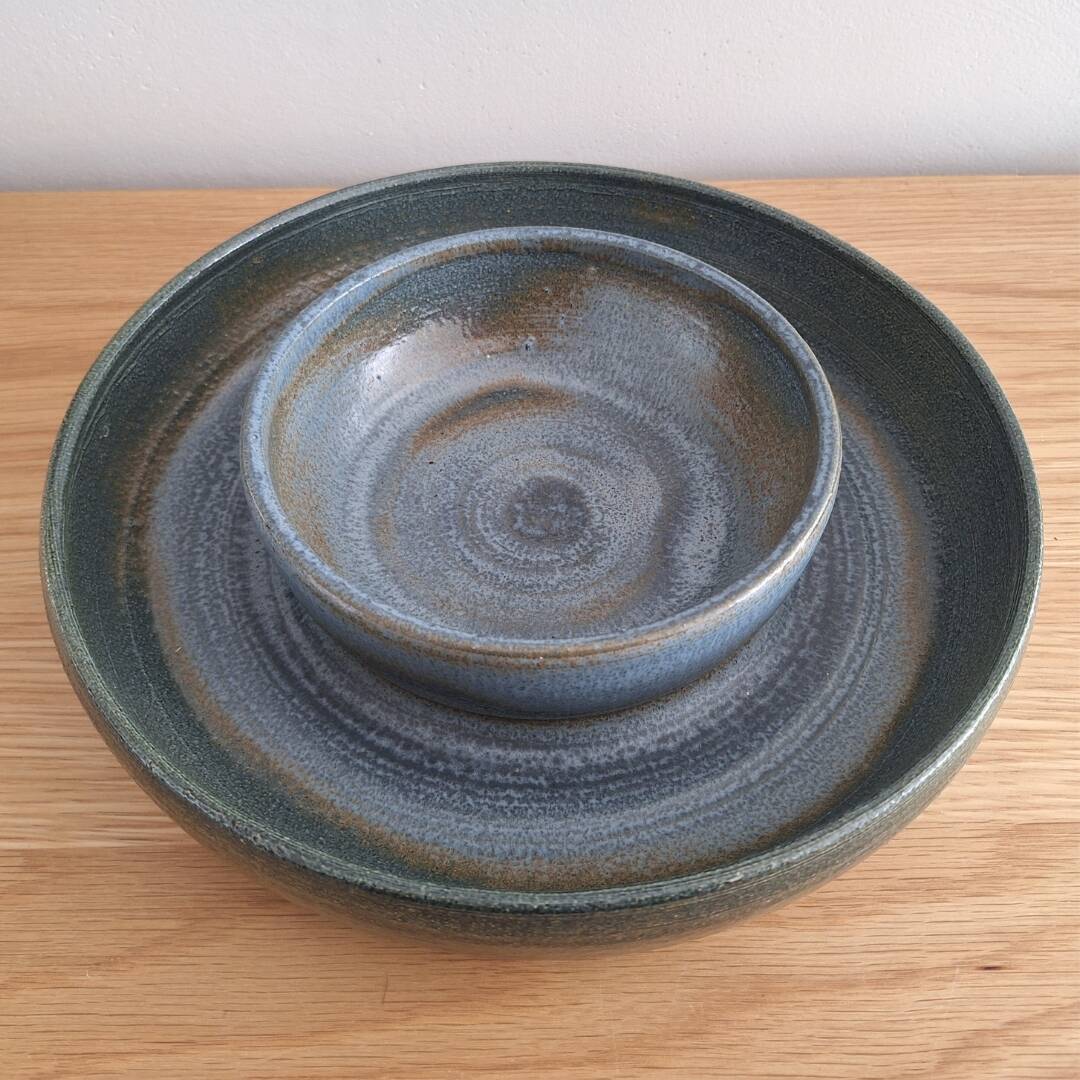 Artisan Ceramic Serving Dish Bowl -Independent Pottery Studio - 1970s, the Netherlands