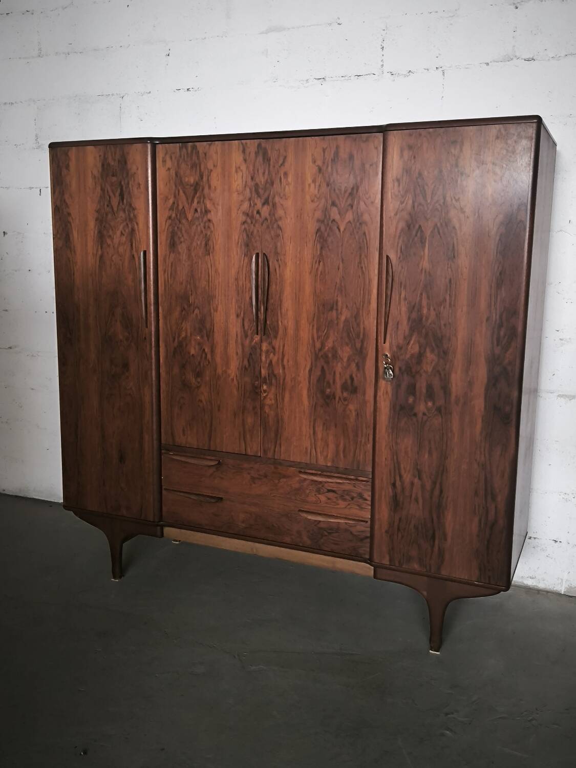 Vintage Scandinavian wardrobe in rosewood