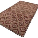6x10 Geometric Pattern Vintage Kilim Rug, 188x309 Cm