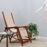 Mid century F.lli Castelli folding deck chair 1940s