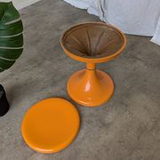 Orange Vintage Mushroom Stool “Jurček” by Meblo, 1960s – Space Age Retro