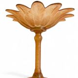 Art Nouveau Glass Compote Vase, Palm Tree Design, French, Early 20th-C