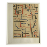 Elie dayan, untitled (abstract composition 5). felt pen on paper.