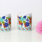 pair of Kiln Craft mugs, English pottery, Staffordshire, Made in England, vintage