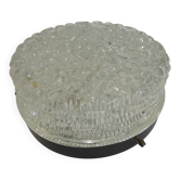 Plafonnier vintage RZB verre bullé années 70 – Applique murale industrielle