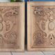 Pair of antique carved walnut panels