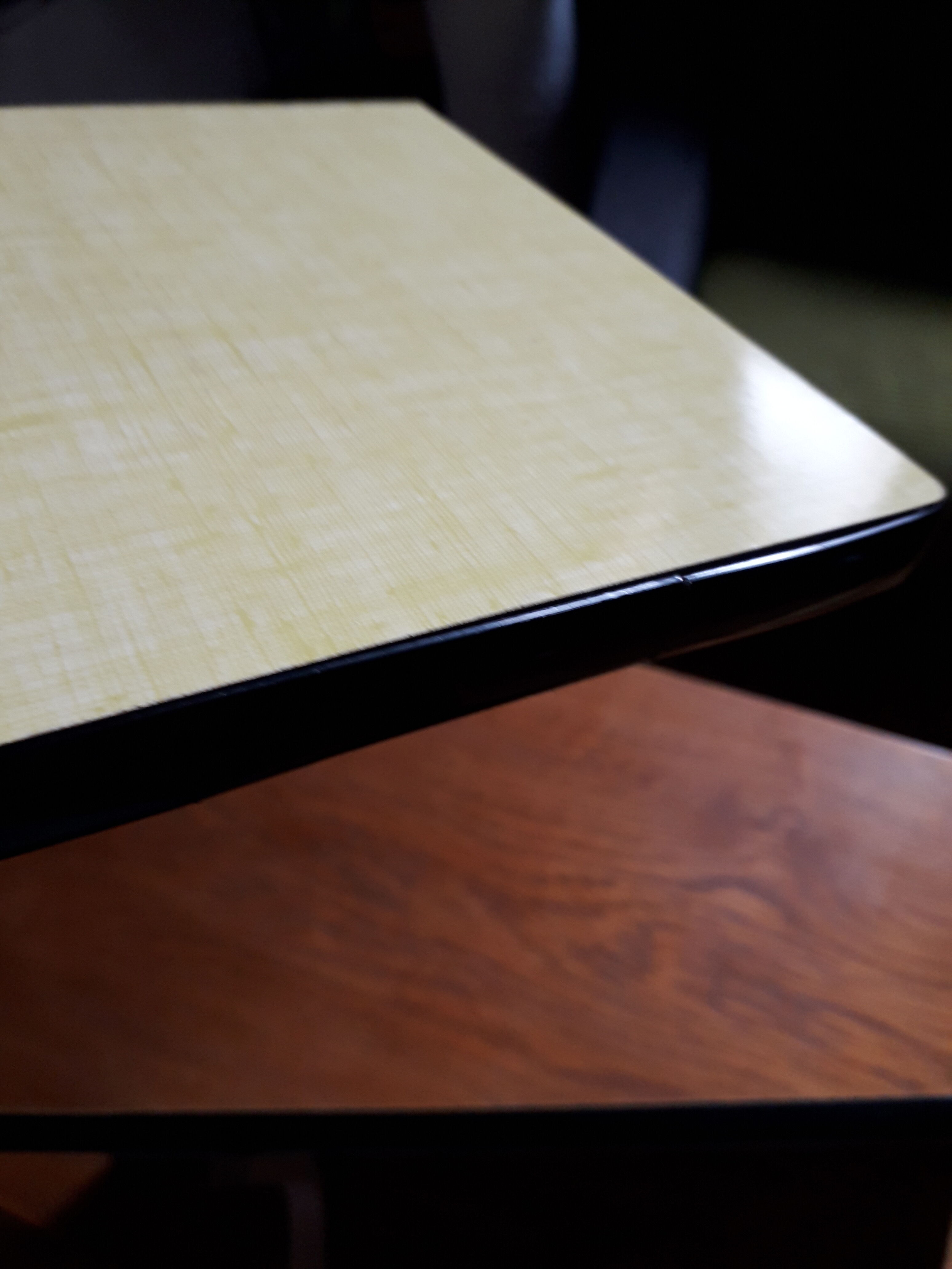 Pair tablets formica yellow vintage