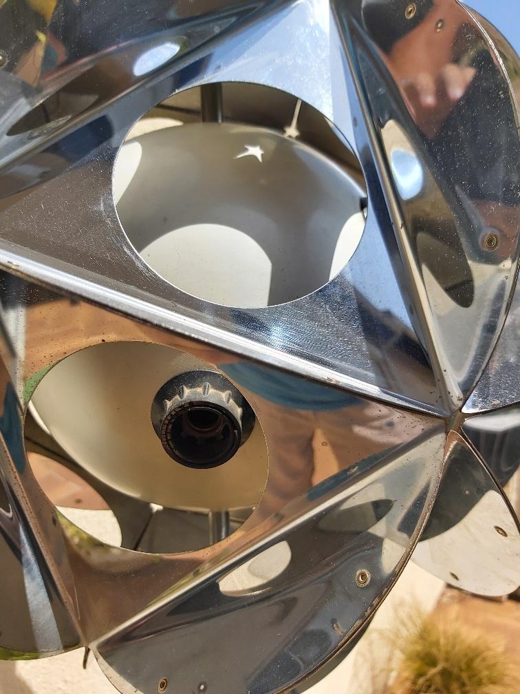 Vintage Sputnik chrome metal lamp 70s