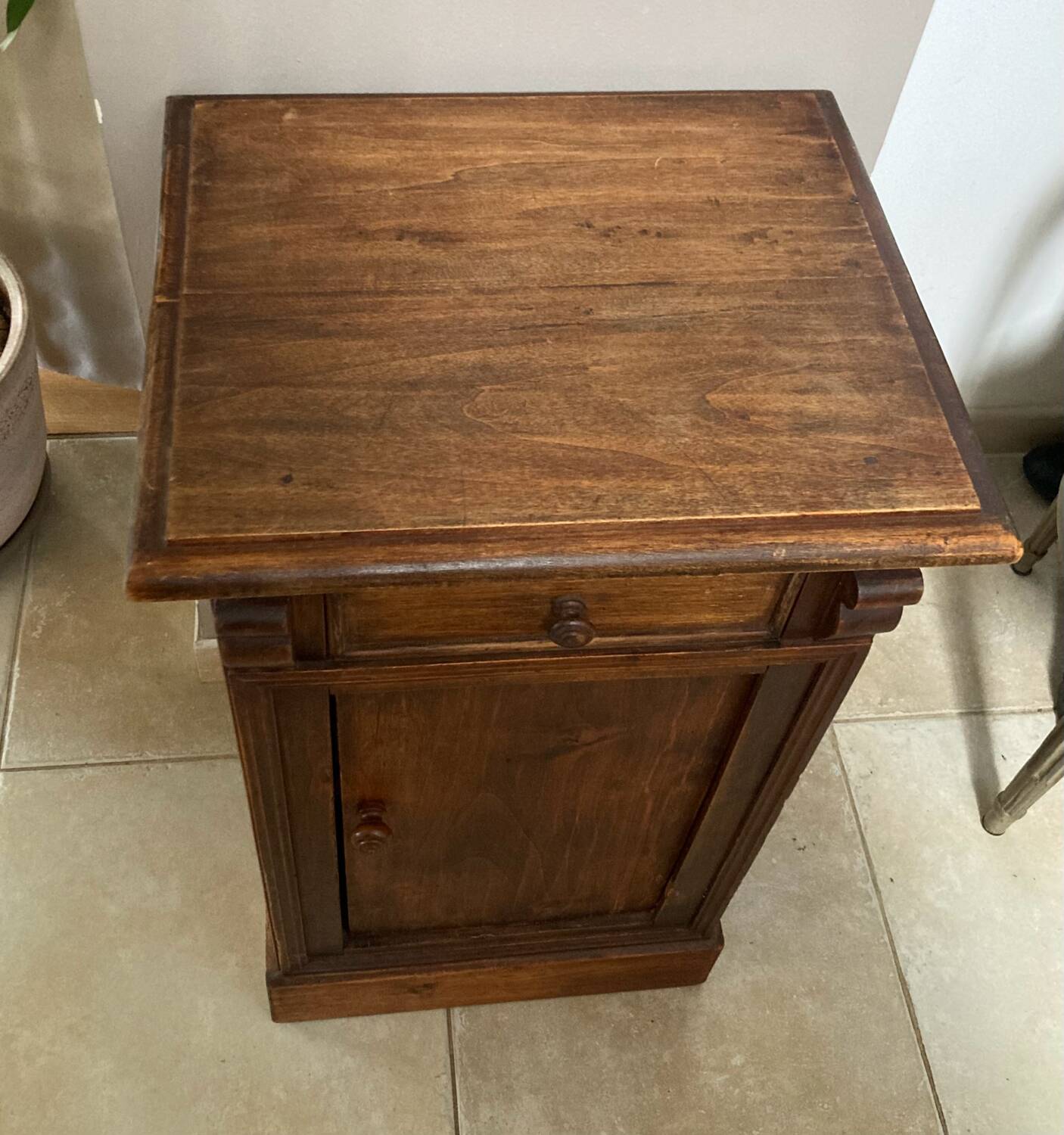 19th century solid wood bedside table