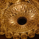 Mid century glass and chrome chandelier, 1960s