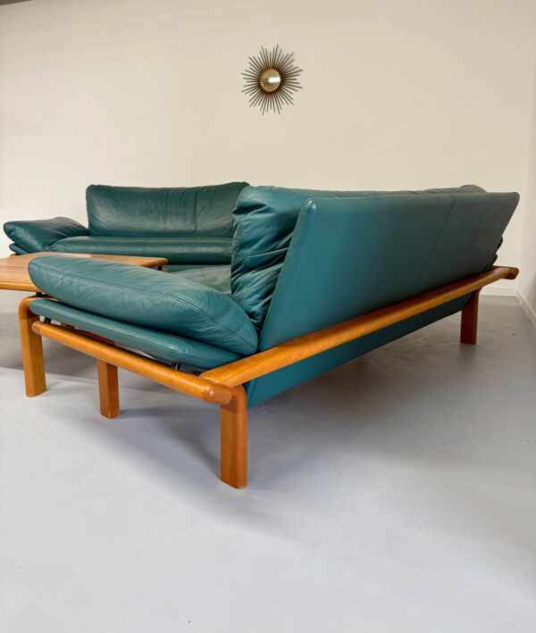 Salon complet canapé cuir teck design scandinave Komfort Danish