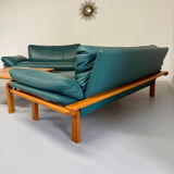 Salon complet canapé cuir teck design scandinave Komfort Danish